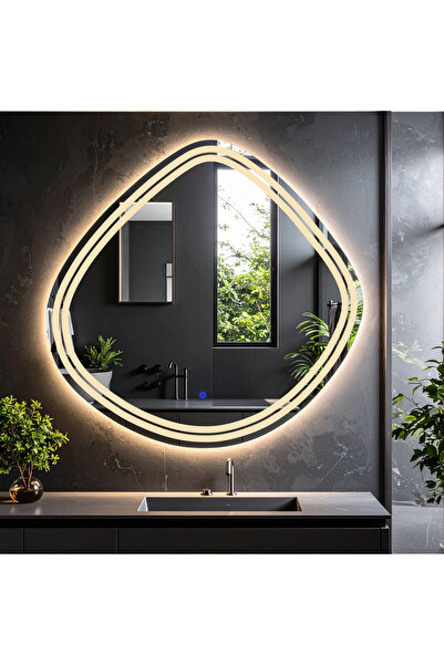 lumora mirror design Nomari Günışığı Led'li Lazer Kumlamalı Lavabo & Banyo Ay...