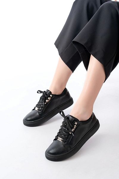 TB Terzi Bey P-910 Black Lace-Up Sole Stitched Daily Women's Sports