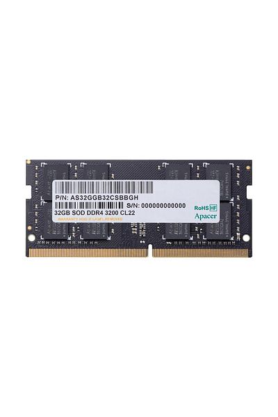 Apacer 32 جيجابايت 1x32 جيجابايت 3200 ميجا هرتز Cl22 Ddr4 ذاكرة الوصول العشوائي للكمبيوتر المحمول Sodımm (ES.32G21.PSI)