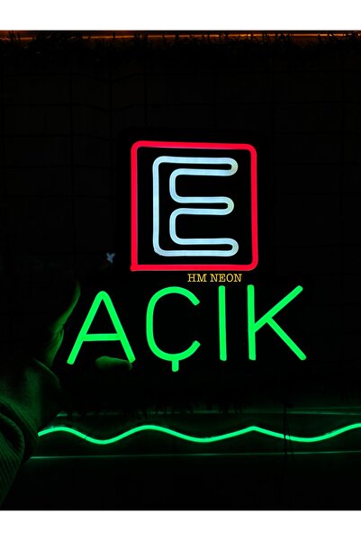 HM NEON LİGHT Eczaneler için tasarlanmış Açık yazılı logolu NEON tabela