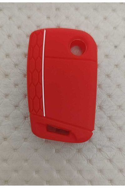GMA KEYS Vw Golf 7 Tiguan Polo T-Roc T-Cross Seat Skoda Switch Case with Honeycomb Pattern Red White