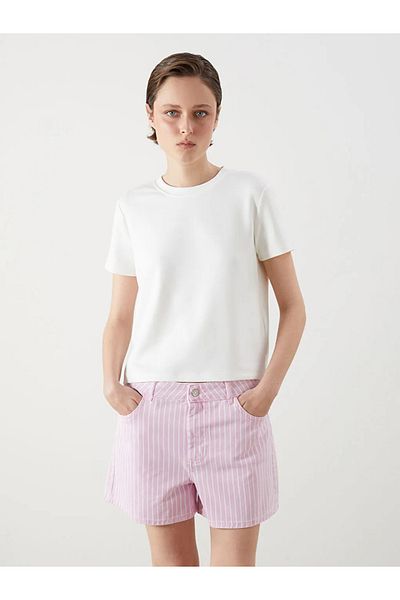 LC Waikiki Lcw Vision Ecru Crew Neck Women's T-Shirt