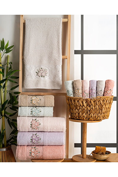 Hazangülü Buldan Üretimi Seren Çeyizlik Pamuk 6'lı Mutfak Havlusu I 30x50