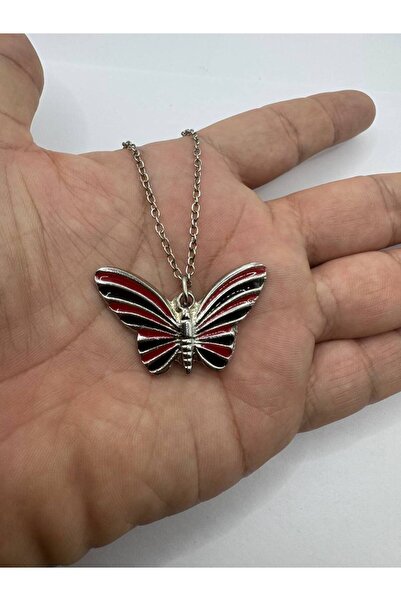 Yuchicly Red Black Butterfly Figured Women's Men's Necklace |   Butterfly |  ...