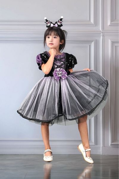 ABİYEKİDS Gown Party Outfit and Performance Dress Costume with Crown
