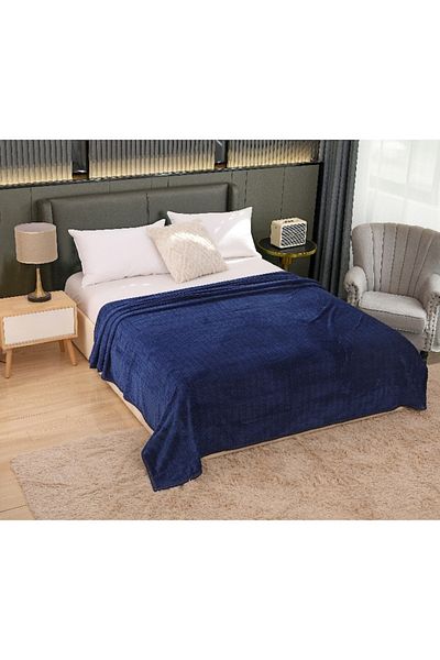 Unicorn Concept Cocolino blanket, diamond pattern, 200x230cm, Dark blue