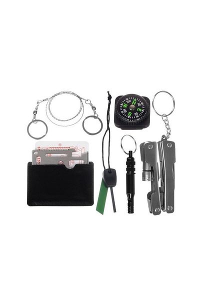 ISO TRADE Tourist/Survival Kit, With Case, Set of 7 Pieces, 13.5x8x3.5 Cm, ​​Isotrade