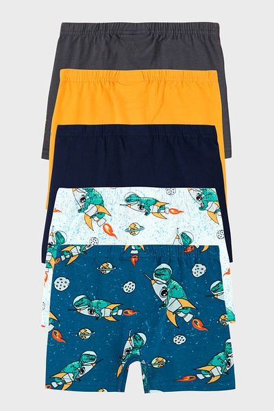 Lela Patterned Stretch Cotton 5 Pack Boxer Boy Boxer 6651013Space