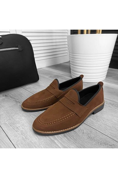 dehaine Men's casual loafers, vegan leather, 12311, brown