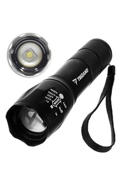 ISO TRADE Lanterna Aluminiu, Led Cree, Powerbank, Zoom, 5 W, Usb, Trizand