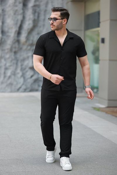 Kokosh moda Men's Ottoman Fabric Trousers Shirt Set