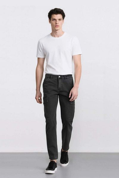 DeFacto New Season 100% Cotton Relax Fit Relaxed Cut Straight Leg Cargo Pocket Jean Trousers