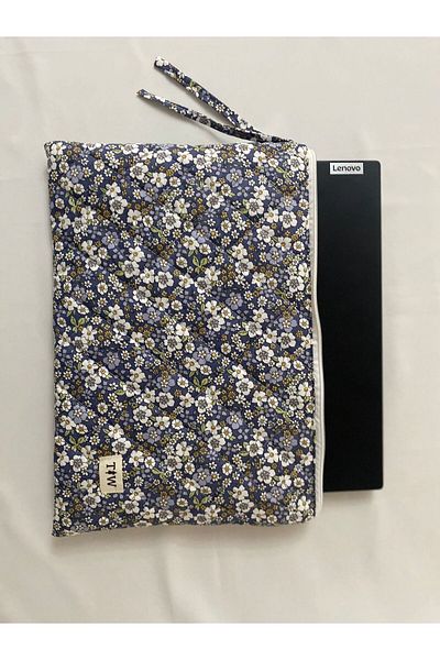 TALL WAY Navy Blue Flower Laptop-Tablet Case 10-11-12 Inch