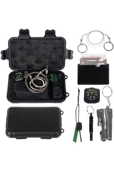 ISO TRADE Tourist/Survival Kit, With Case, Set of 7 Pieces, 13.5x8x3.5 Cm, ​​Isotrade
