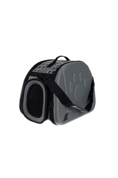 ISO TRADE Geanta pentru transport caine/pisica, spuma EVA, gri, max 6 kg, 43x27x32 cm