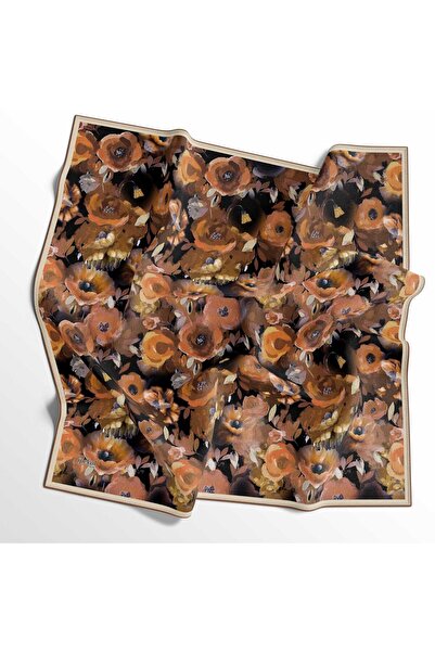 İpekal Eșarfă din bumbac moale - 05399 - 0612 90 x 90 Muștar - țiglă - 07