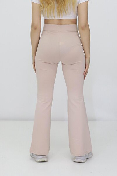 GZT TEKSTİL Kadın Yüksek Bel Toparlayıcı İspanyol Paça Tayt