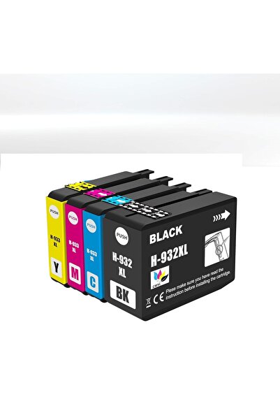 HP 932XL/933XL HP Officejet 7612 (G1X85) All-In-One Yazıcı Uyumlu 4 Renk Çipli Muadil Kartuş Seti