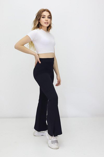 GZT TEKSTİL Leggings spaniole de damă cu talie înaltă și detaliu cu fantă