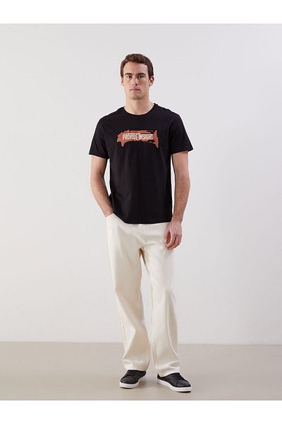 LC Waikiki Tricou pentru bărbați din bumbac pieptănat cu decolteu