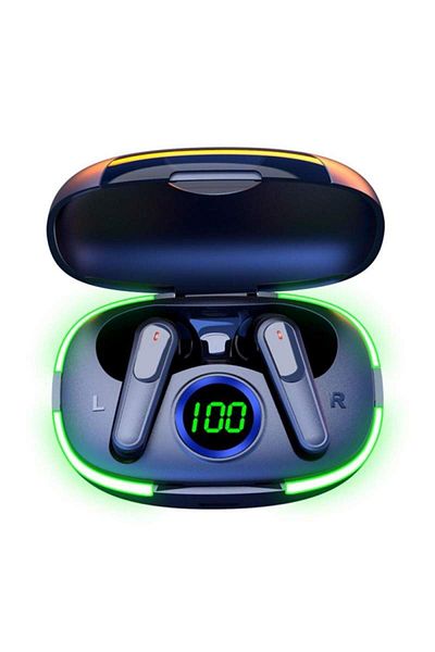 SIKS Căști Bluetooth 5.1, T130, 30 mAh, microfon dual, apeluri HD, afișaj LED inteligent, wireless
