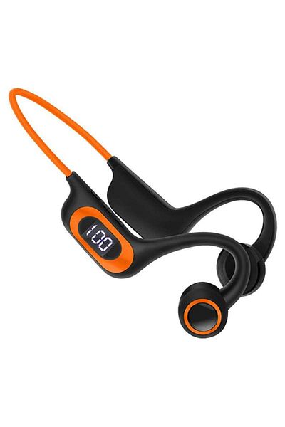 SIKS Wireless Sports Headphones With Bone Conduction, 30 Hours Battery Life, Orange