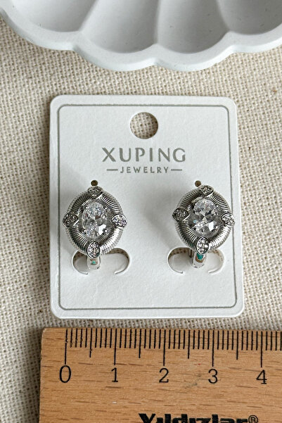 Modacaprea Xuping 14K Taşlı Oval Taşlı Mat Kadın Küpe – Kararmaz | Kadın Takı Xuping Küpe