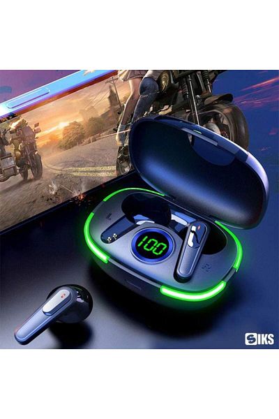 SIKS Căști Bluetooth 5.1, T130, 30 mAh, microfon dual, apeluri HD, afișaj LED inteligent, wireless