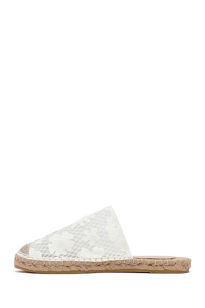 Derimod Women's Cream Patterned Espadrille Slippers 25Sfd20626F