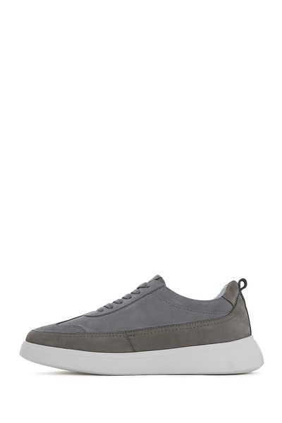 Derimod Men's Gray Lace-Up Thick Sole Leather Sneaker 25Sfd700214