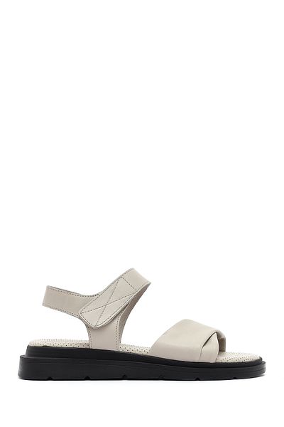 Derimod Women's Gray Strappy Leather Sandals 25Sfd362218