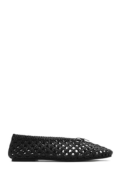 Derimod Women's Black Braided Ballerinas 25Sfd443629