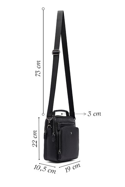 Derimod Men's Black Long Strap Leather Handbag 25Sbd3531Ft