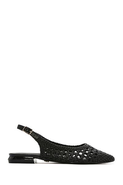 Derimod Women's Black Braided Open Back Ballerinas 25Sfd443429