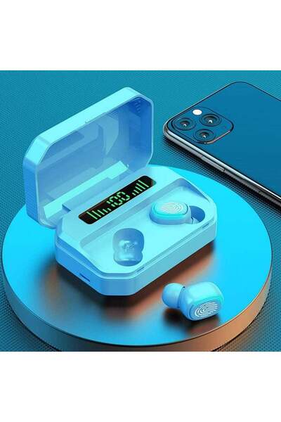 SIKS Căști intraauriculare ®, True Wireless, Bluetooth, microfon încorporat, BT 5.2, afișaj, albastru