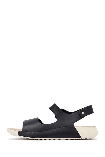 Derimod Women's Black Ankle Strap Leather Comfort Sandals 25Sfd500318