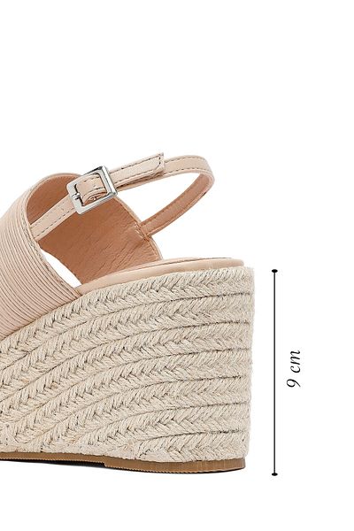 Derimod Women's cream ankle strap wedge heel espadrille sandals
