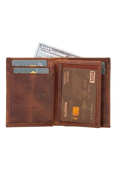 swilex Airmaka Airtag Compatible Leather Men's Wallet G2 Brown