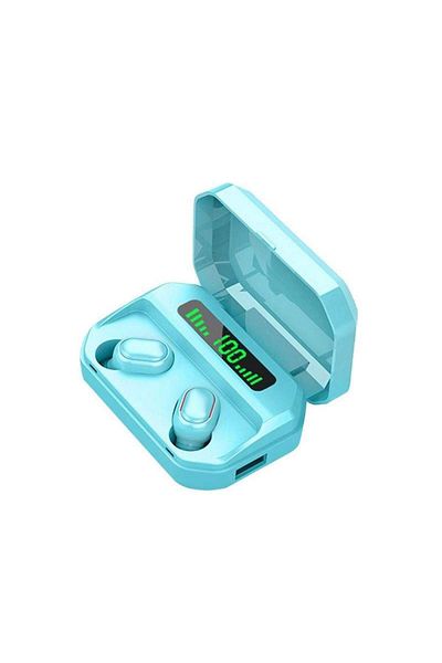 SIKS Căști intraauriculare ®, True Wireless, Bluetooth, microfon încorporat, BT 5.2, afișaj, albastru
