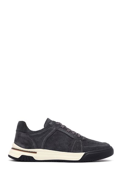 Derimod Men's Gray Lace-Up Suede Leather Sneaker 25Sfd641710
