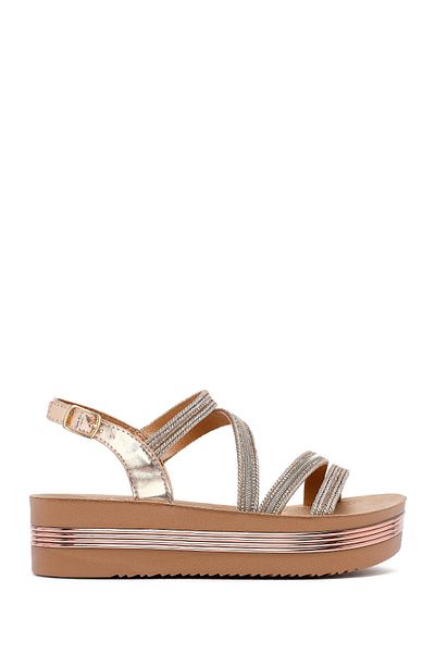 Derimod Women's Pink Thick Soled Stone Sandals 25Sfe465714