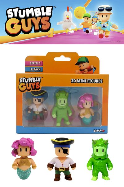 TOYFEST Stumble Guys 3-Piece Mini Figure Set Series 3 - 5 cm - Model 9