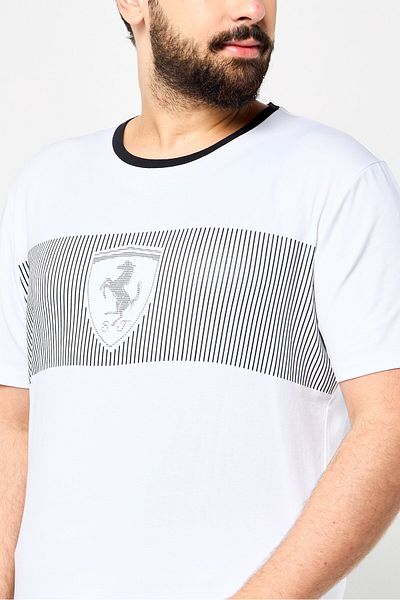 Scuderia Ferrari Men Sportswear Fit Short Sleeve Outdoor T-shirt, White