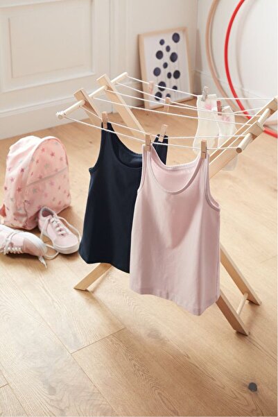 Tchibo Kids Girl 2 Pcs Plain Organic Cotton Tank Tops, Pink and Navy