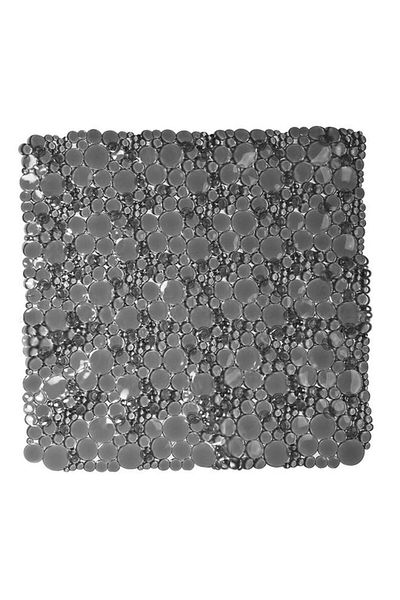 Generic EVIDECO PVC Non-Slip Square Shaped Shower Mat with Bubbles Grey 50 x 50cm 7216180