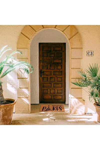 Generic EVIDECO Non-Slip Backing Attractive Design Bonjour Paris Printed Door Mat Black and Brown 45 x 75cm