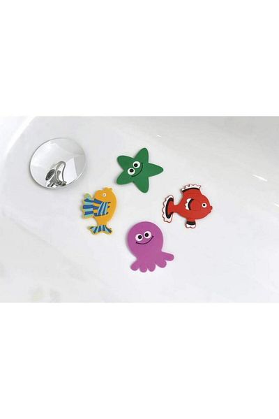 Generic EVIDECO 4-Piece Sea Animals Non-Slip Shower Mat Set for Children Multicolor 721025