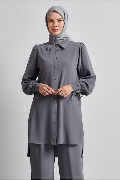 Alvina Shirt Collar Trousers Suit 45617