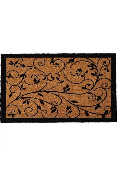 Generic EVIDECO Non-Slip Backing Attractive Design Leaf Print Door Mat Black and Brown 45 x 75cm 140461074