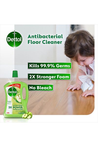 Dettol Green Apple Antibacterial Power Floor Cleaner 1.8 Litre